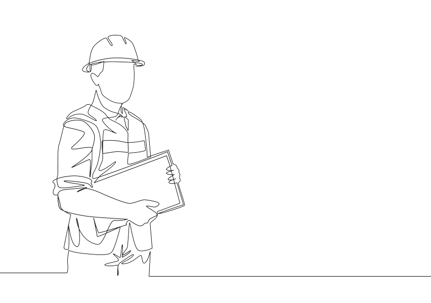 one line drawing carpenter build constructor